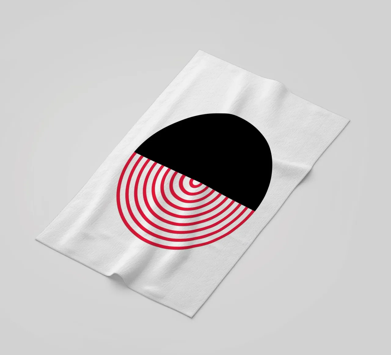 Geometric Split Circle Red Arcs Modern Art Print beach towel by NorwesClub