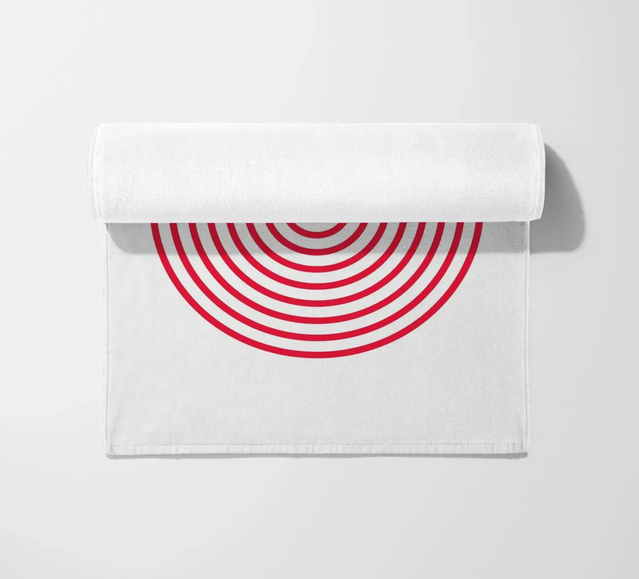 Geometric Split Circle Red Arcs Modern Art Print beach towel by NorwesClub