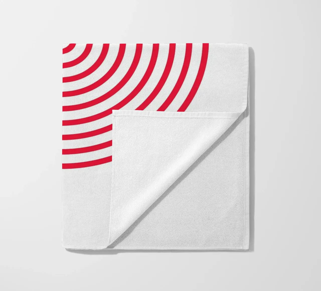 Geometric Split Circle Red Arcs Modern Art Print beach towel by NorwesClub