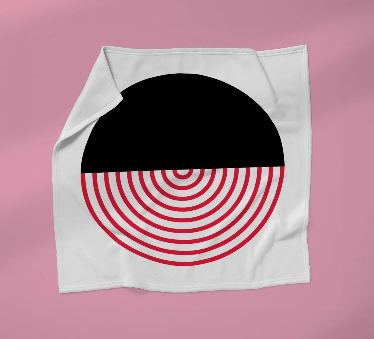 Geometric Split Circle Red Arcs Modern Art Print fleece blanket by NorwesClub