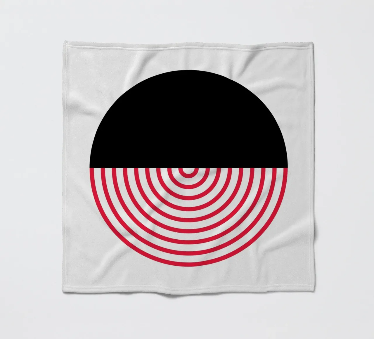 Geometric Split Circle Red Arcs Modern Art Print fleece blanket by NorwesClub