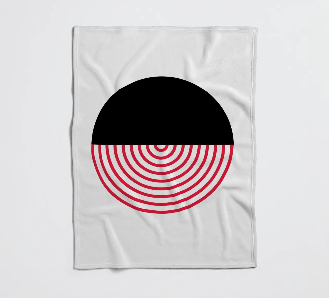 Geometric Split Circle Red Arcs Modern Art Print fleece blanket by NorwesClub