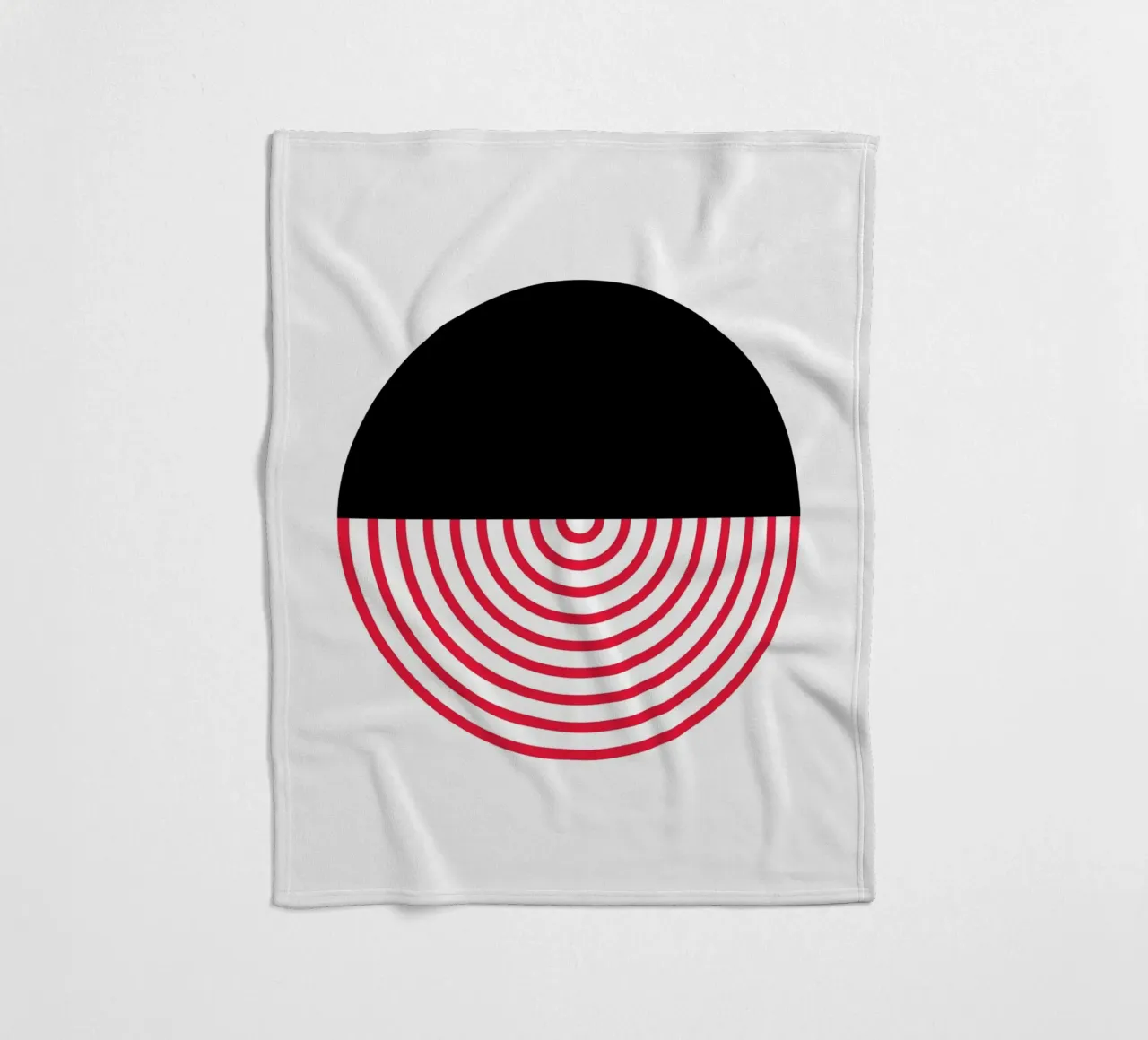 Geometric Split Circle Red Arcs Modern Art Print fleece blanket by NorwesClub