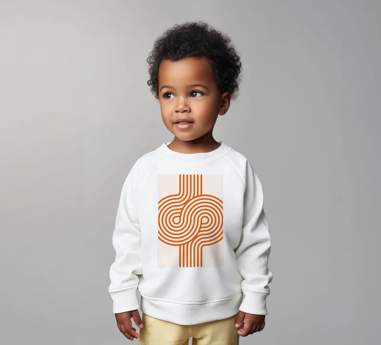 Retro Modern Orange Loop Lines Póster abstracto sudadera de bebé de NorwesClub