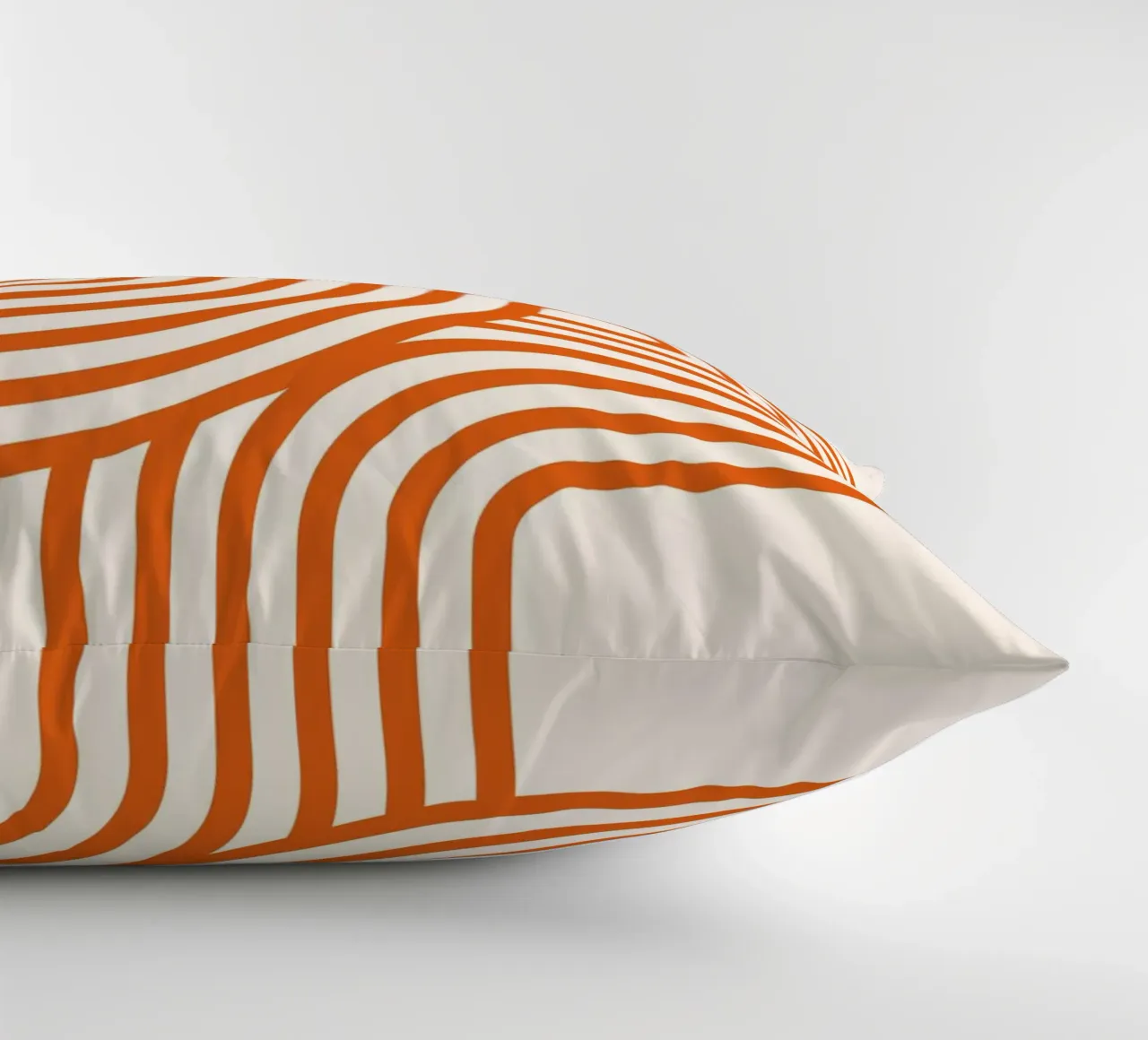 Retro Modern Orange Loop Lines Abstract Poster decorative cushion by NorwesClub