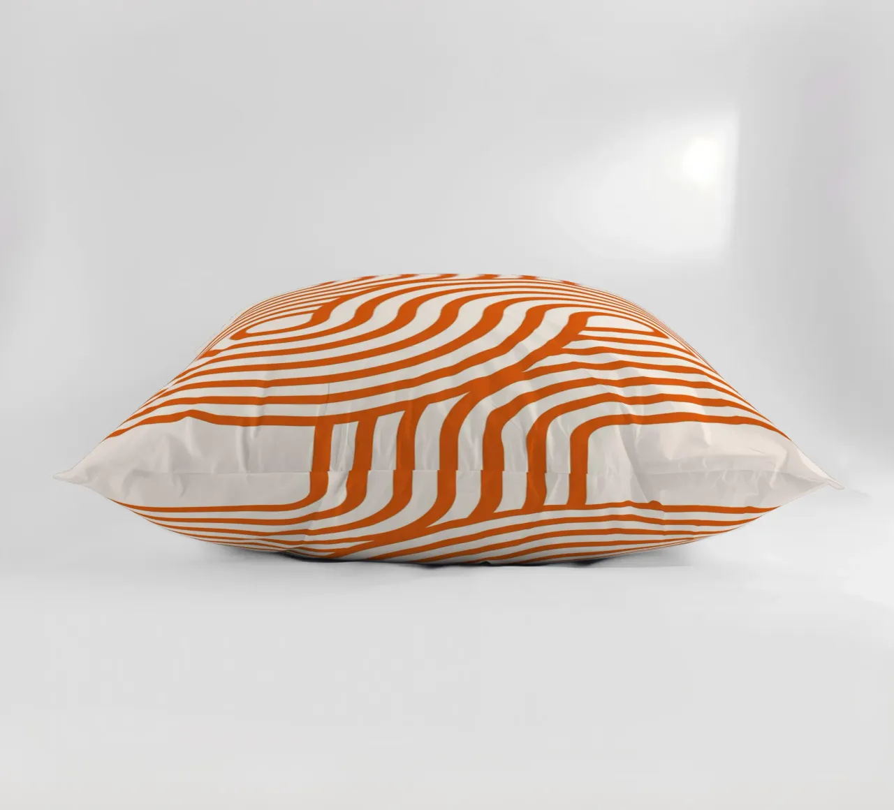 Retro Modern Orange Loop Lines Abstract Poster decorative cushion by NorwesClub