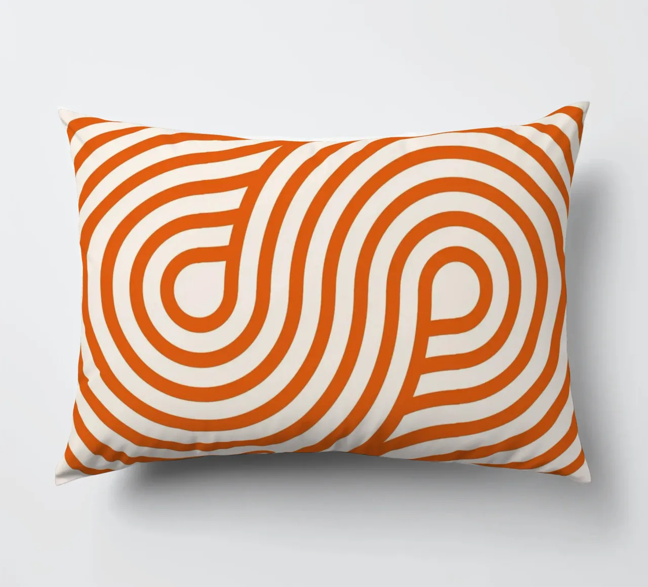 Retro Modern Orange Loop Lines Abstract Poster decorative cushion by NorwesClub
