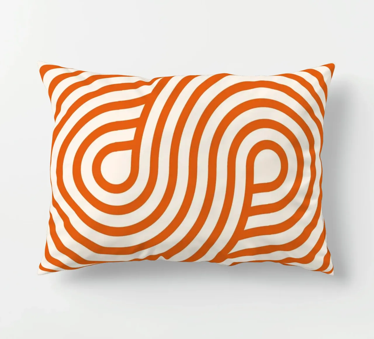 Retro Modern Orange Loop Lines Abstract Poster decorative cushion by NorwesClub