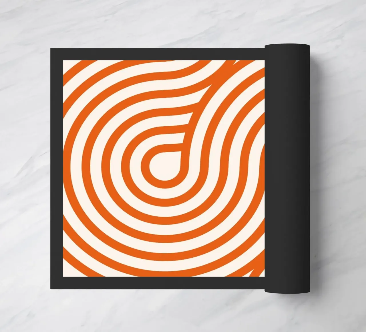 Retro Modern Orange Loop Lines Póster abstracto felpudo de NorwesClub