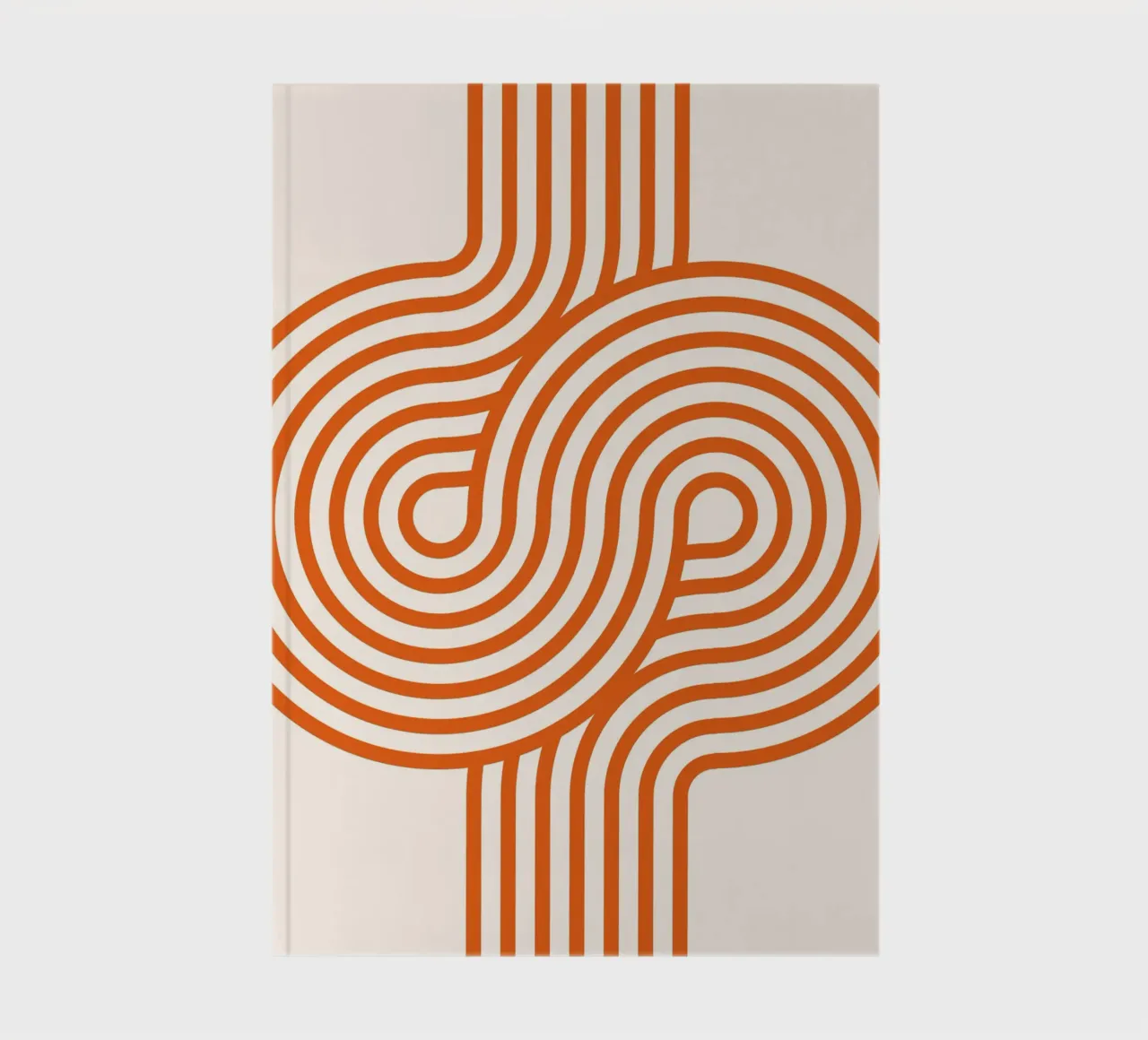 Retro Modern Orange Loop Lines Abstract Poster notebook by NorwesClub
