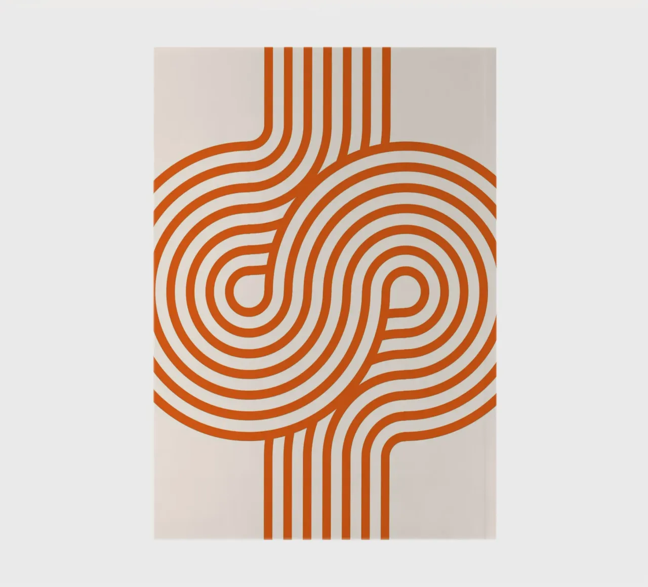 Retro Modern Orange Loop Lines Abstract Poster notebook by NorwesClub