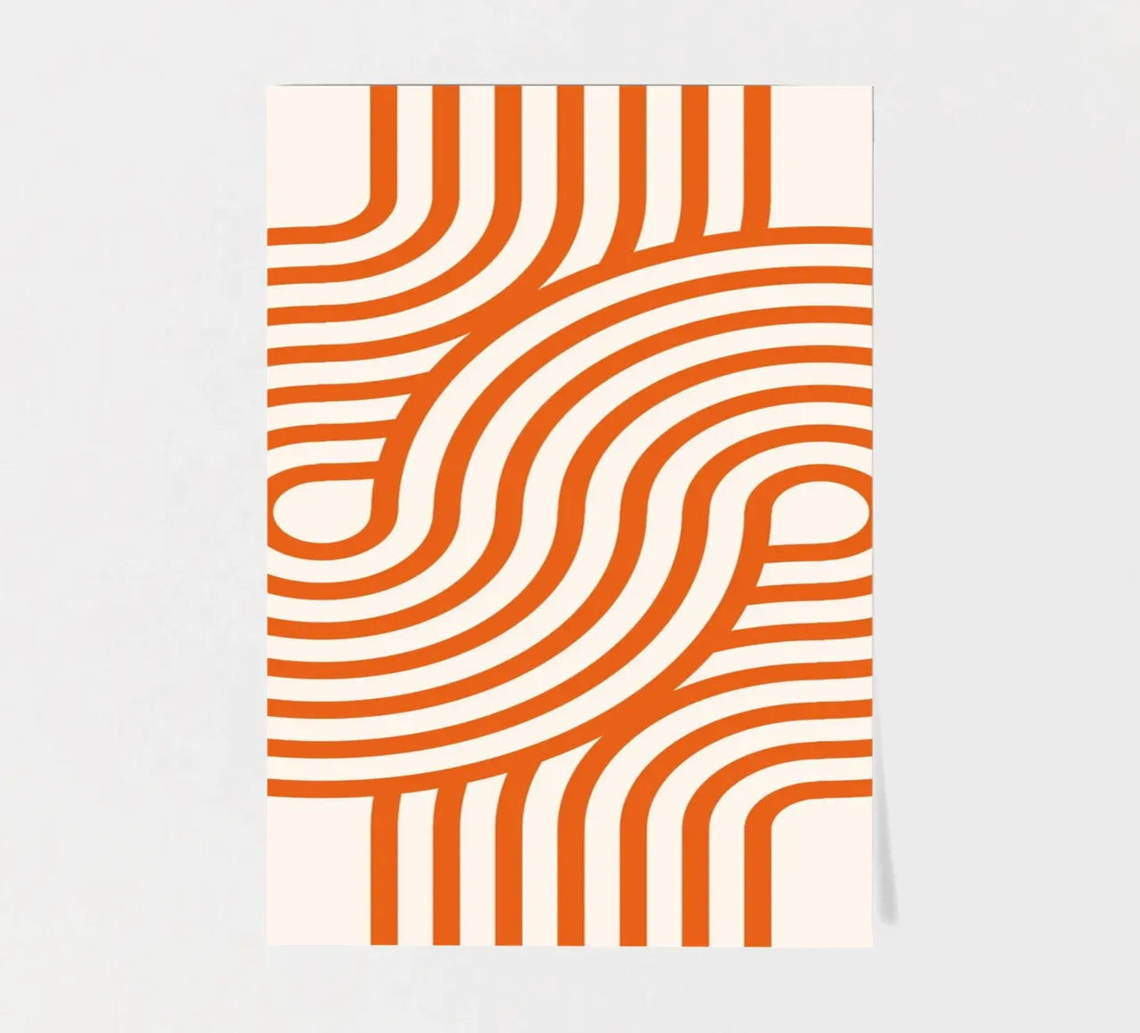 Retro Modern Orange Loop Lines Abstract Poster sticker sheet by NorwesClub