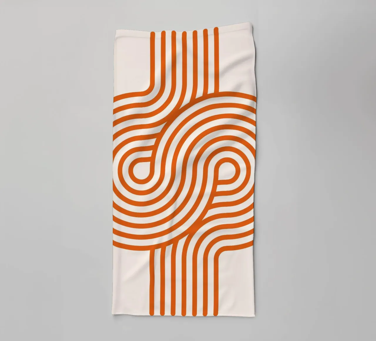 Retro Modern Orange Loop Lines Póster abstracto toalla de baño de NorwesClub