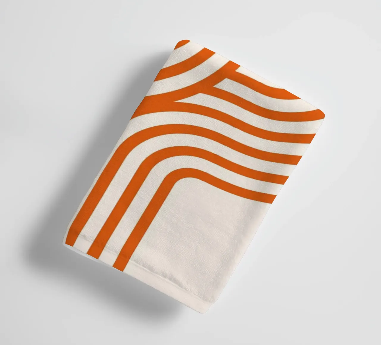 Retro Modern Orange Loop Lines Abstract Poster towel by NorwesClub
