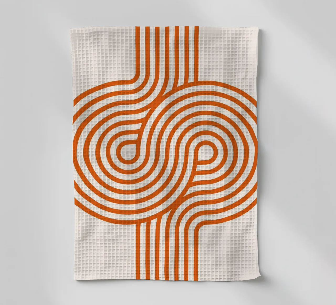 Retro Modern Orange Loop Lines Abstract Poster torchon de NorwesClub
