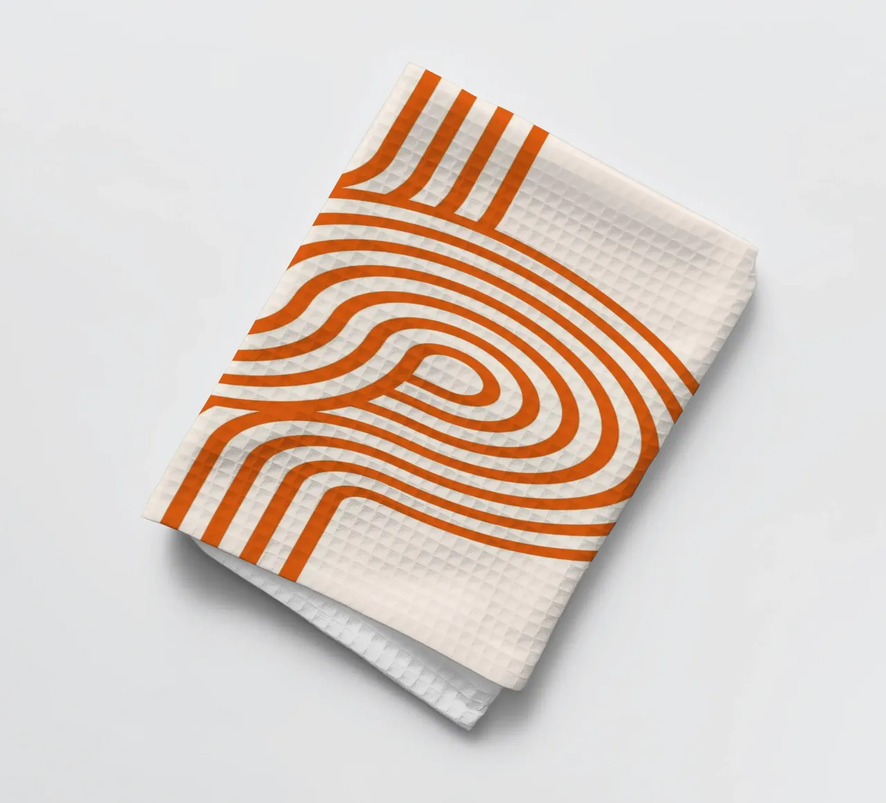Retro Modern Orange Loop Lines Abstract Poster torchon de NorwesClub