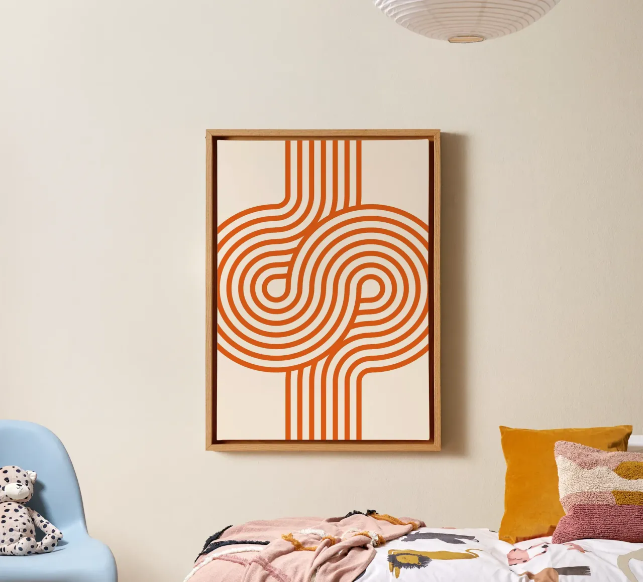 Retro Modern Orange Loop Lines Abstract Poster canvas by NorwesClub