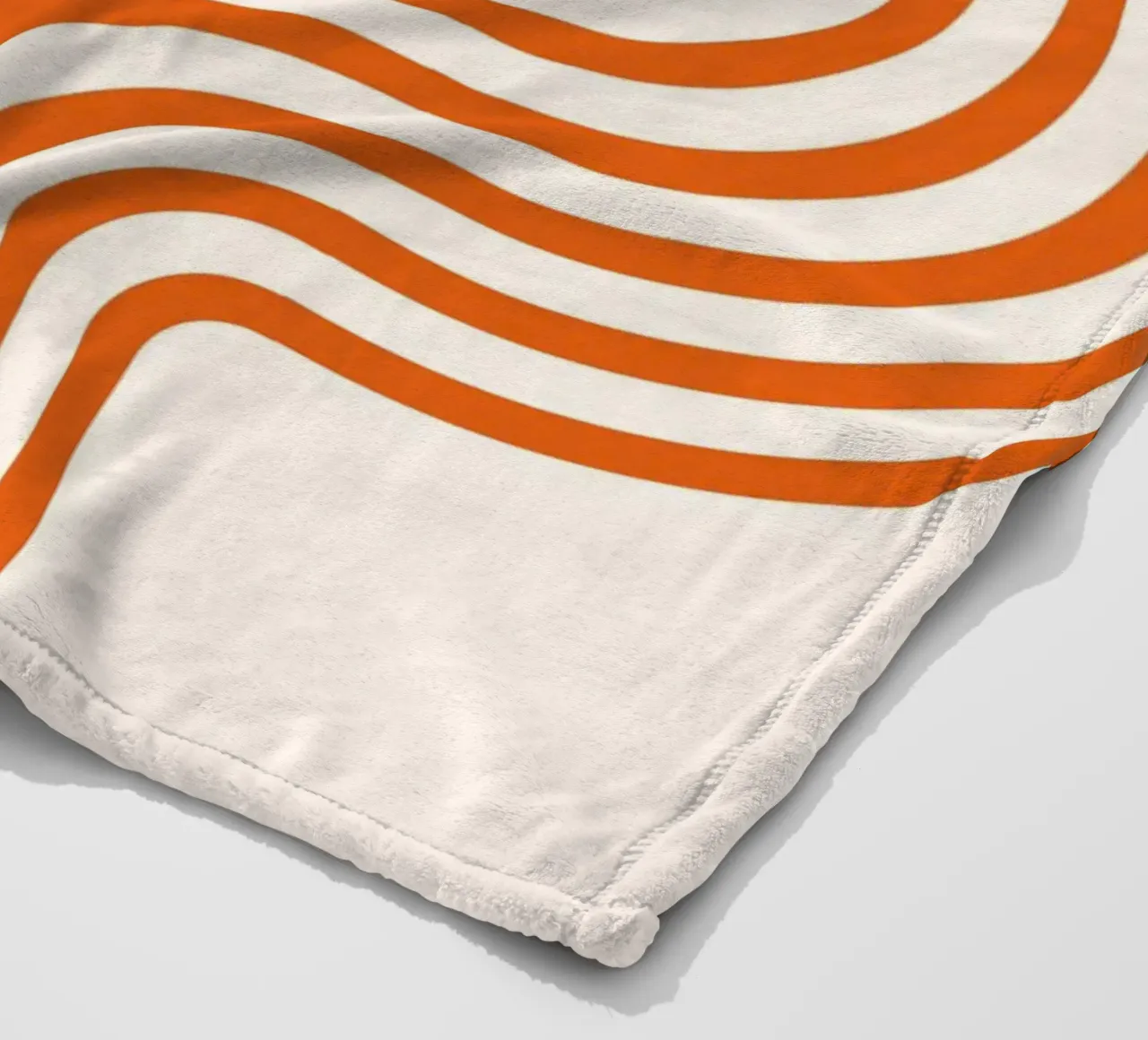 Retro Modern Orange Loop Lines Abstract Poster fleece blanket by NorwesClub