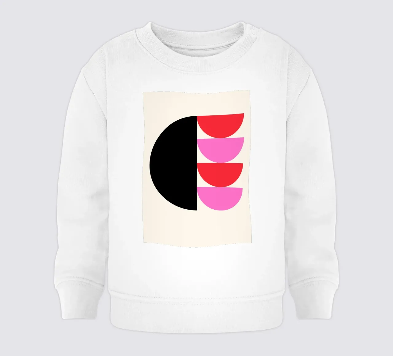 Forme geometriche moderne Nero Rosa Rosso Poster felpa neonato da NorwesClub