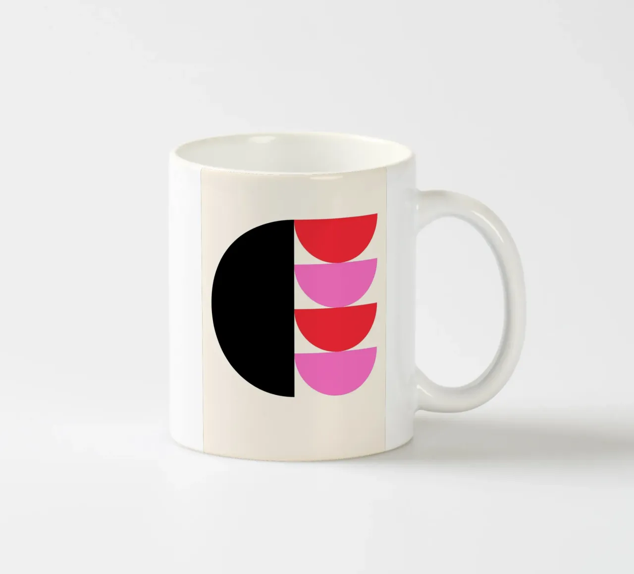 Forme geometriche moderne Nero Rosa Rosso Poster tazza in ceramica da NorwesClub
