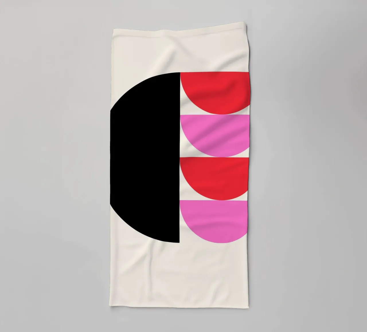 Forme geometriche moderne Nero Rosa Rosso Poster asciugamano da bagno da NorwesClub