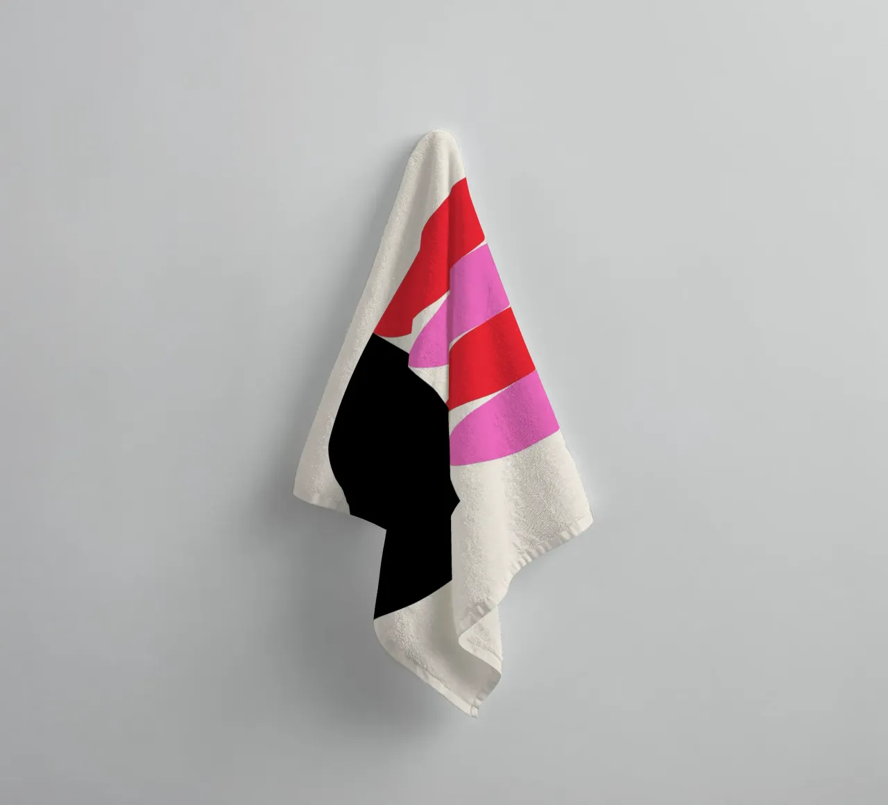 Forme geometriche moderne Nero Rosa Rosso Poster asciugamano da bagno da NorwesClub