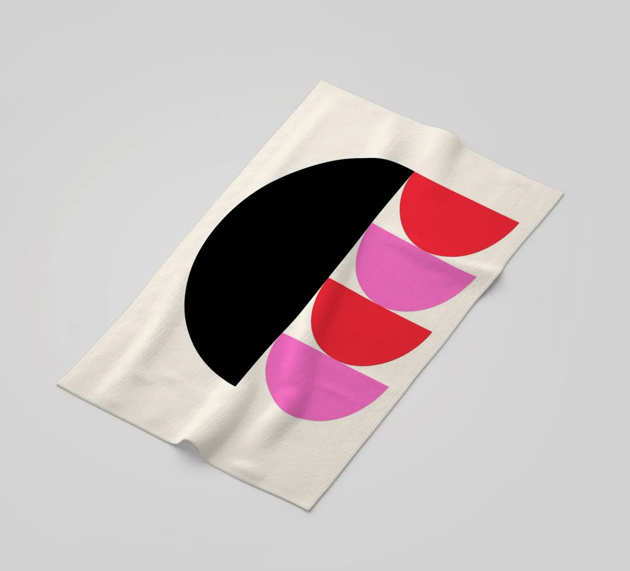 Forme geometriche moderne Nero Rosa Rosso Poster telo mare da NorwesClub