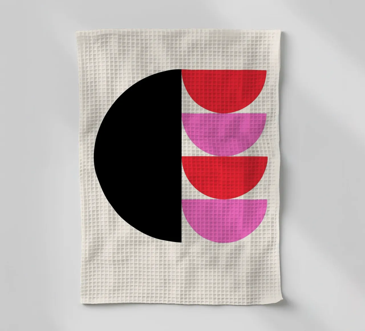 Forme geometriche moderne Nero Rosa Rosso Poster canovaccio da cucina da NorwesClub