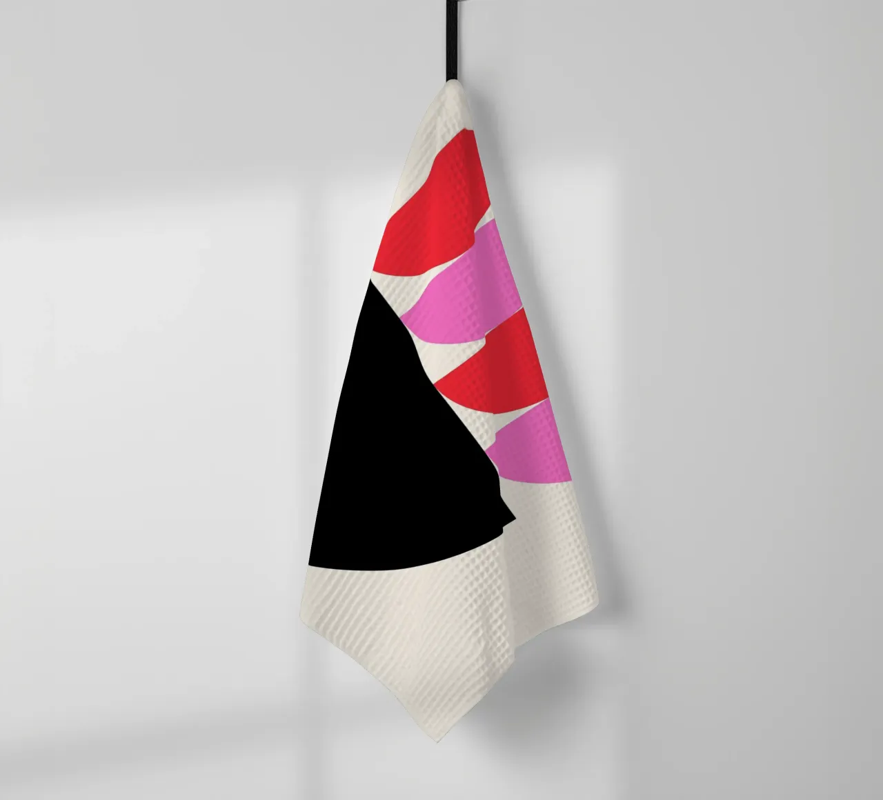 Forme geometriche moderne Nero Rosa Rosso Poster canovaccio da cucina da NorwesClub