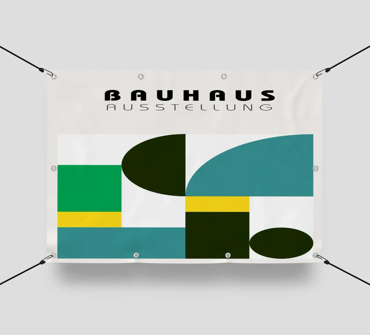 Astratto Geometrico Nero Bianco Bauhaus Pattern Art telo in pvc da NorwesClub