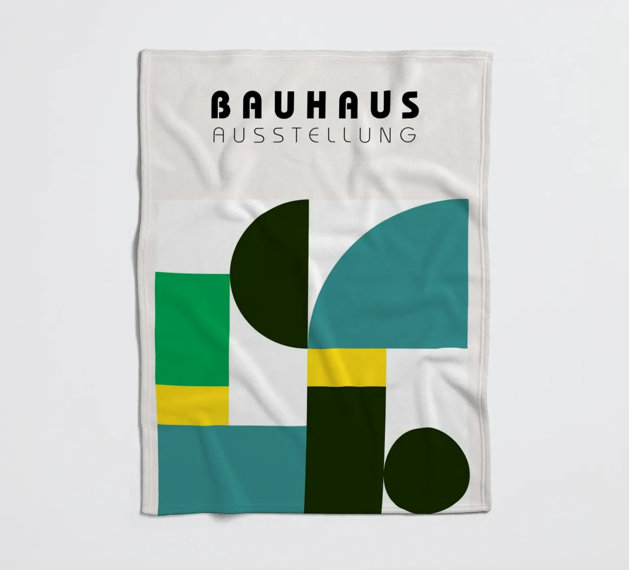 Abstract Geometric Black White Bauhaus Pattern Art fleece blanket by NorwesClub