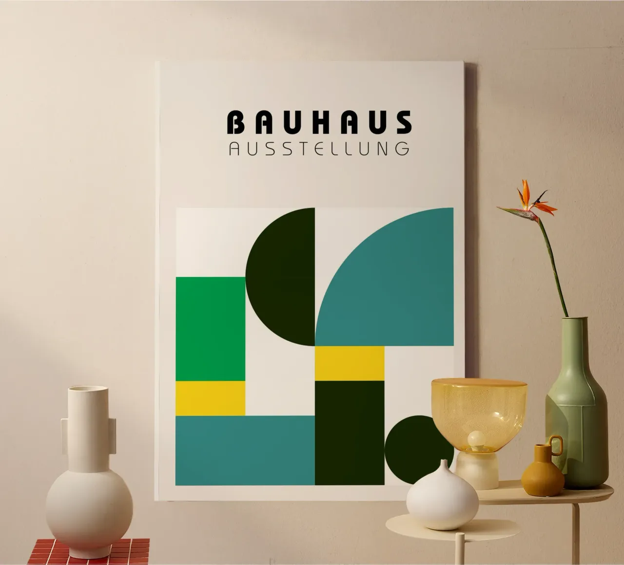 Abstract Geometric Black White Bauhaus Pattern Art canvas by NorwesClub
