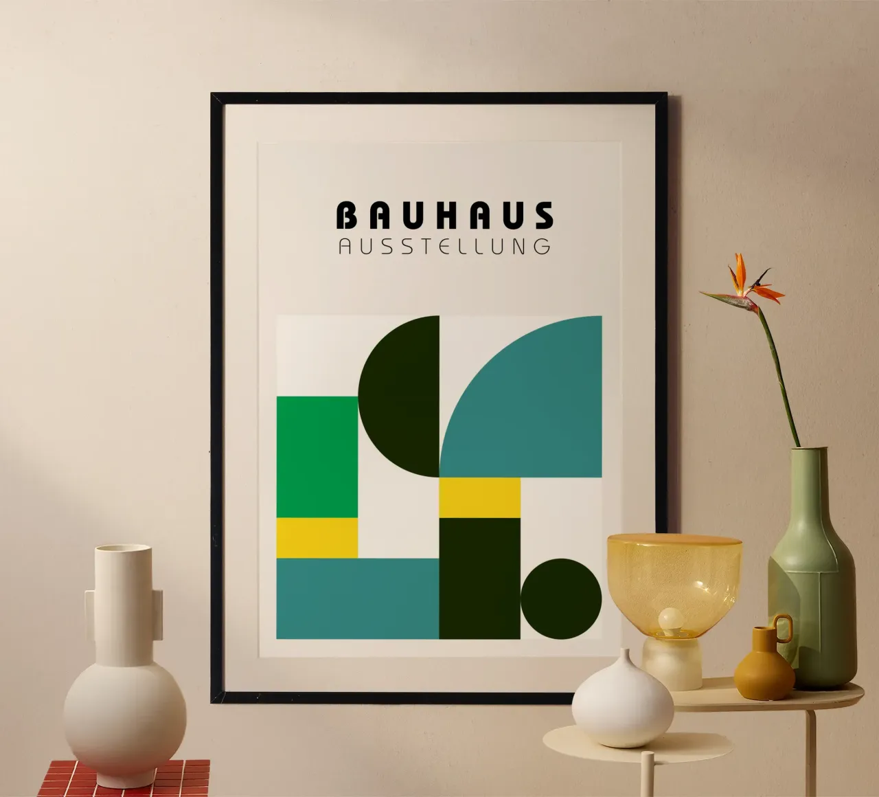 Astratto Geometrico Nero Bianco Bauhaus Pattern Art poster da NorwesClub