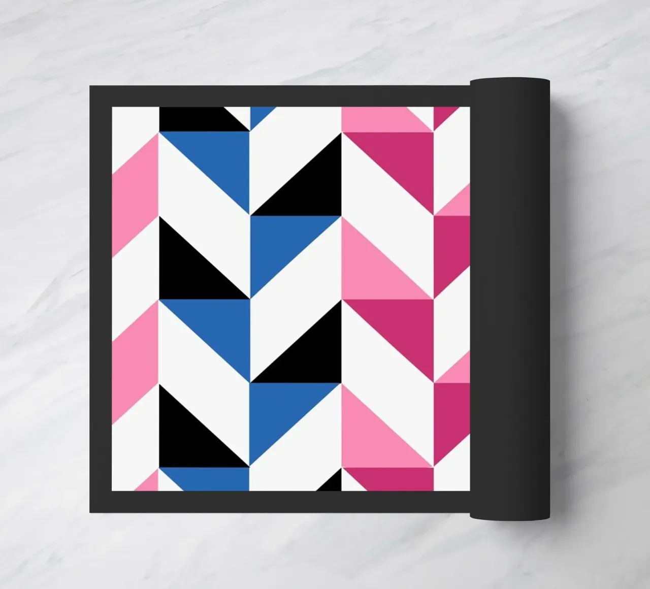 Poster d'arte monocromatica astratta a labirinto geometrico zerbino da NorwesClub
