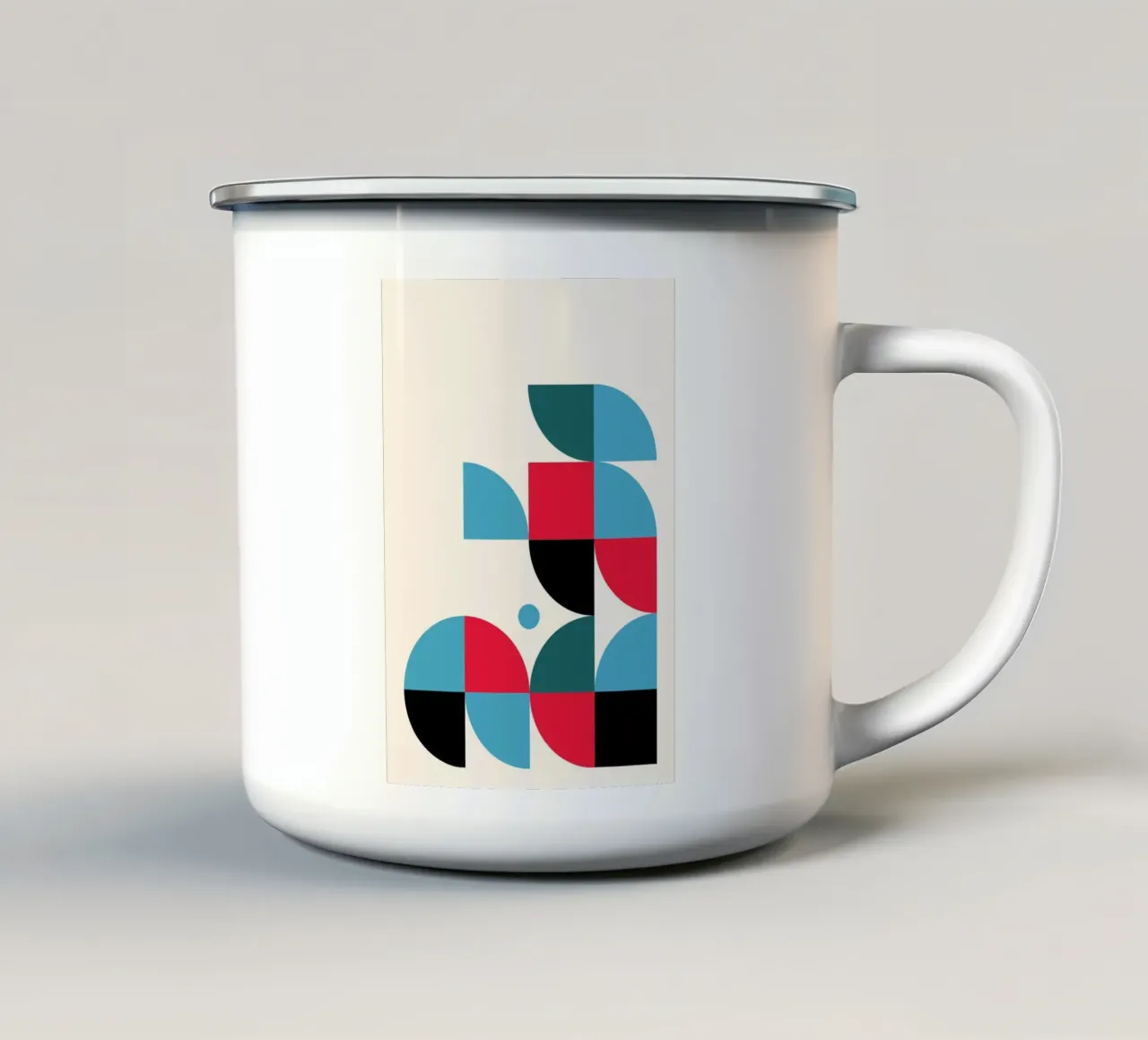 Griglia moderna BW Bauhaus Modello geometrico Poster tazza in smalto da NorwesClub