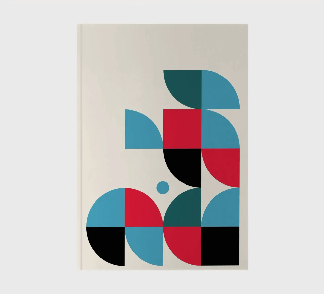 Modern Grid BW Bauhaus Geometric Pattern Poster notebook by NorwesClub