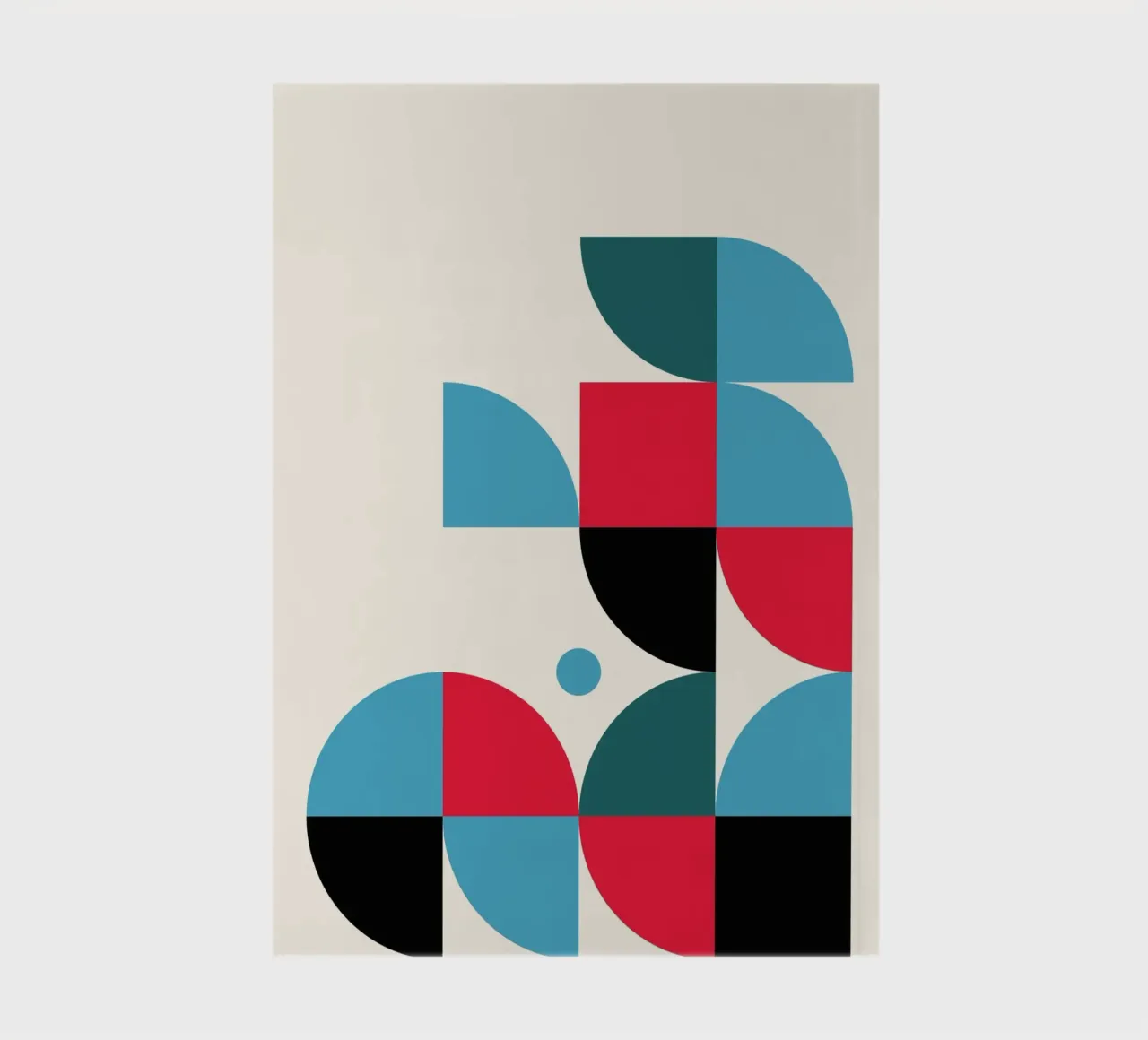 Modern Grid BW Bauhaus Geometric Pattern Poster notebook by NorwesClub