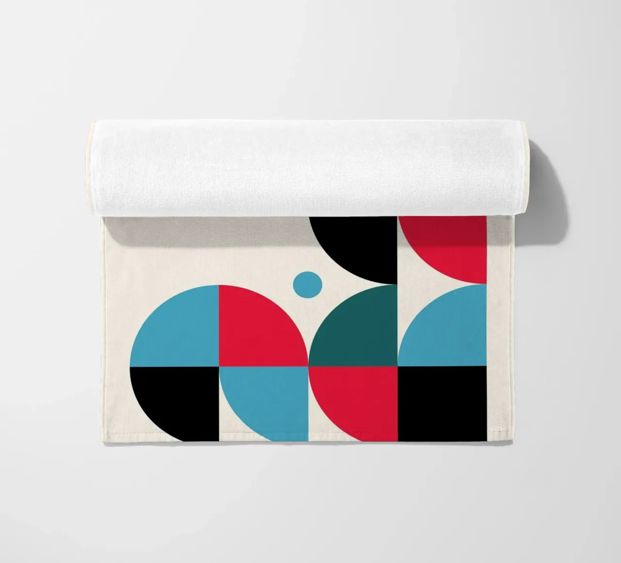 Griglia moderna BW Bauhaus Modello geometrico Poster telo mare da NorwesClub
