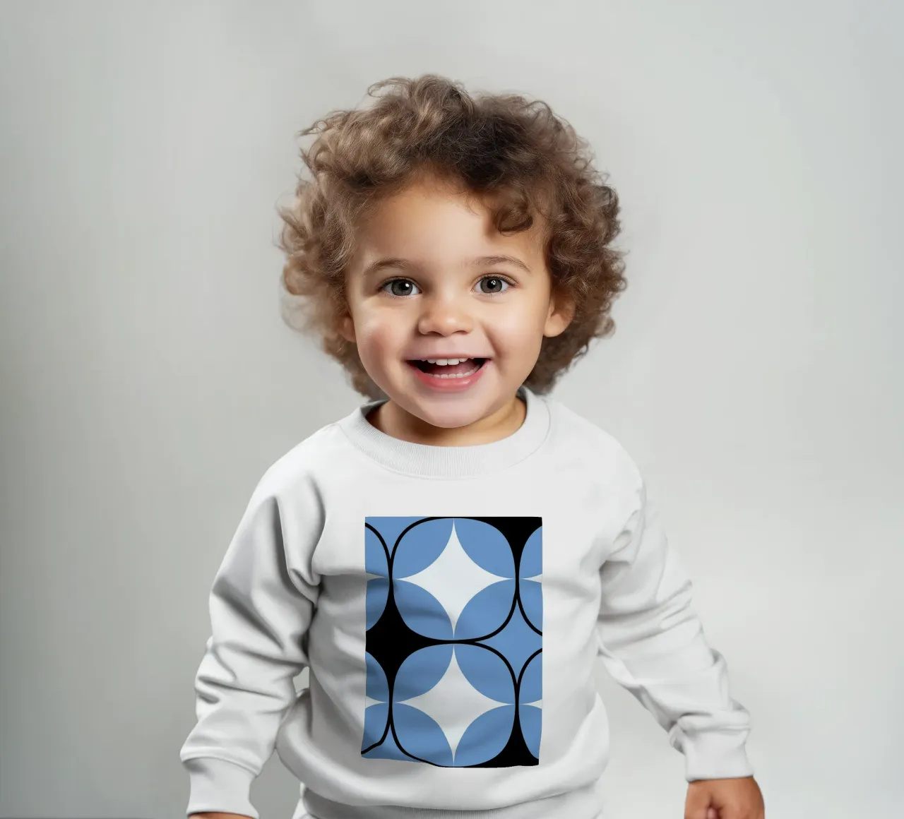 Abstract BW Geometric Repeat Pattern Tile Póster sudadera de bebé de NorwesClub