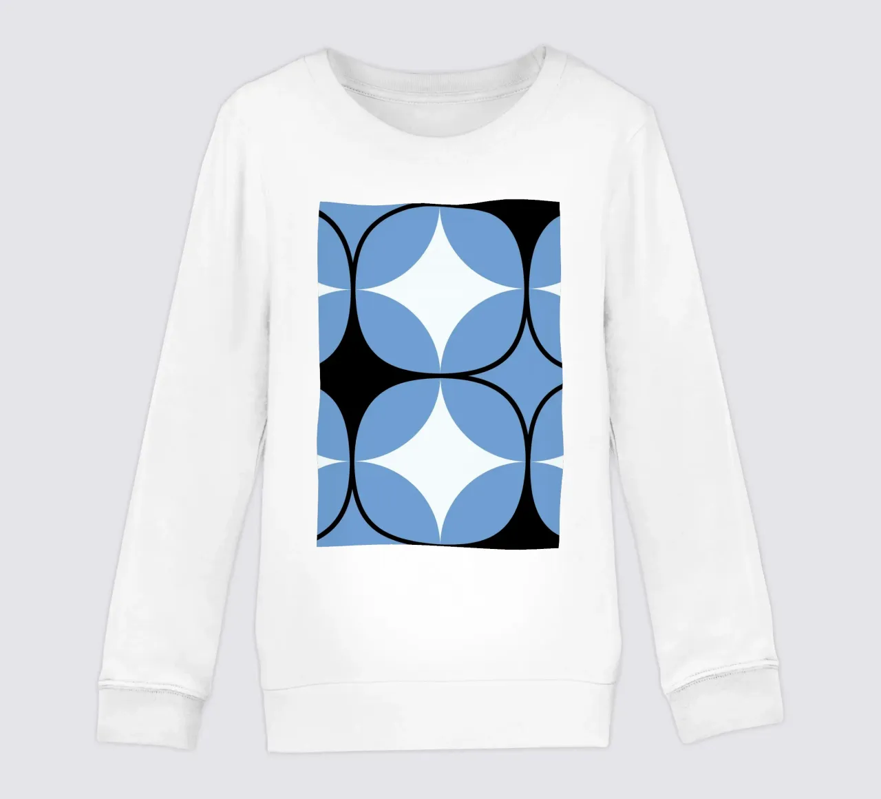 Abstract BW Geometric Repeat Pattern Tile Póster sudadera para niño de NorwesClub