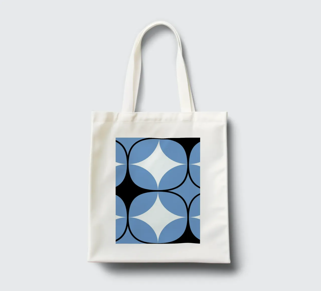 Abstract BW Geometric Repeat Pattern Tile Póster tote bag de NorwesClub