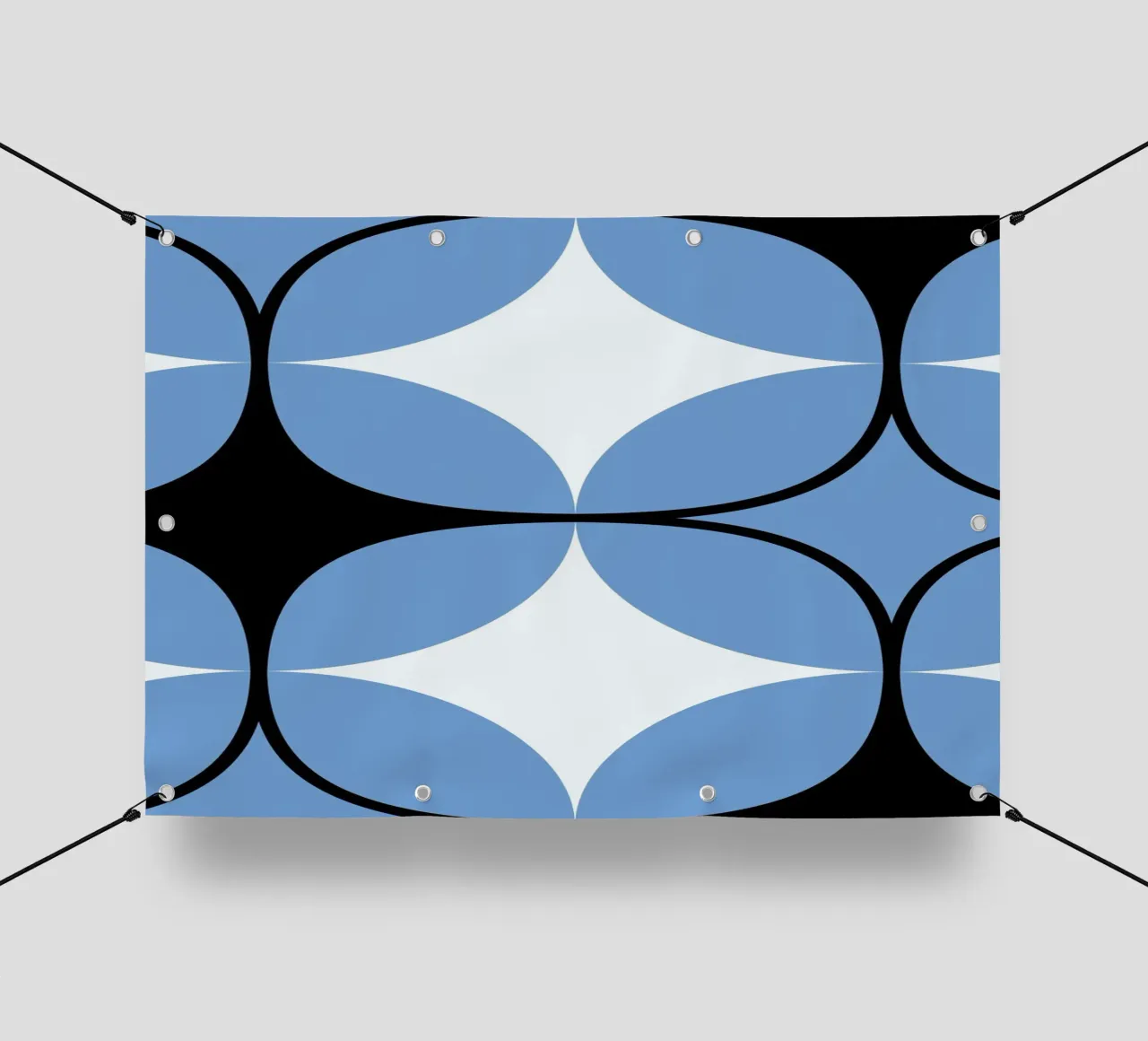 Abstract BW Geometric Repeat Pattern Tile Póster lonas publicitarias de NorwesClub