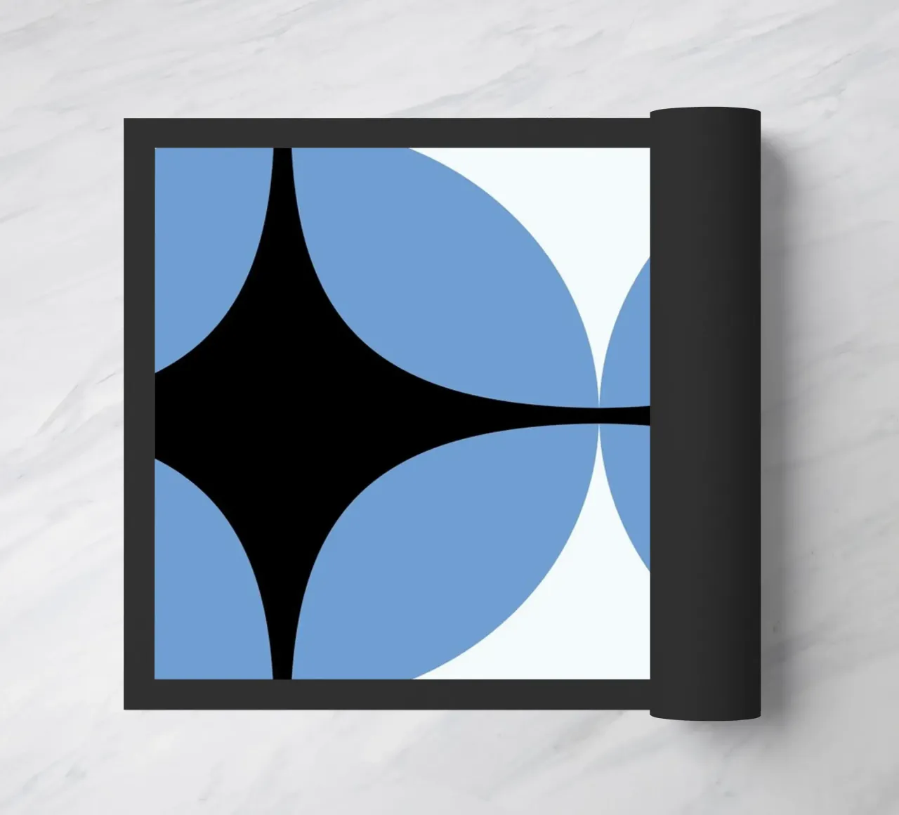 Abstract BW Geometric Repeat Pattern Tile Póster felpudo de NorwesClub