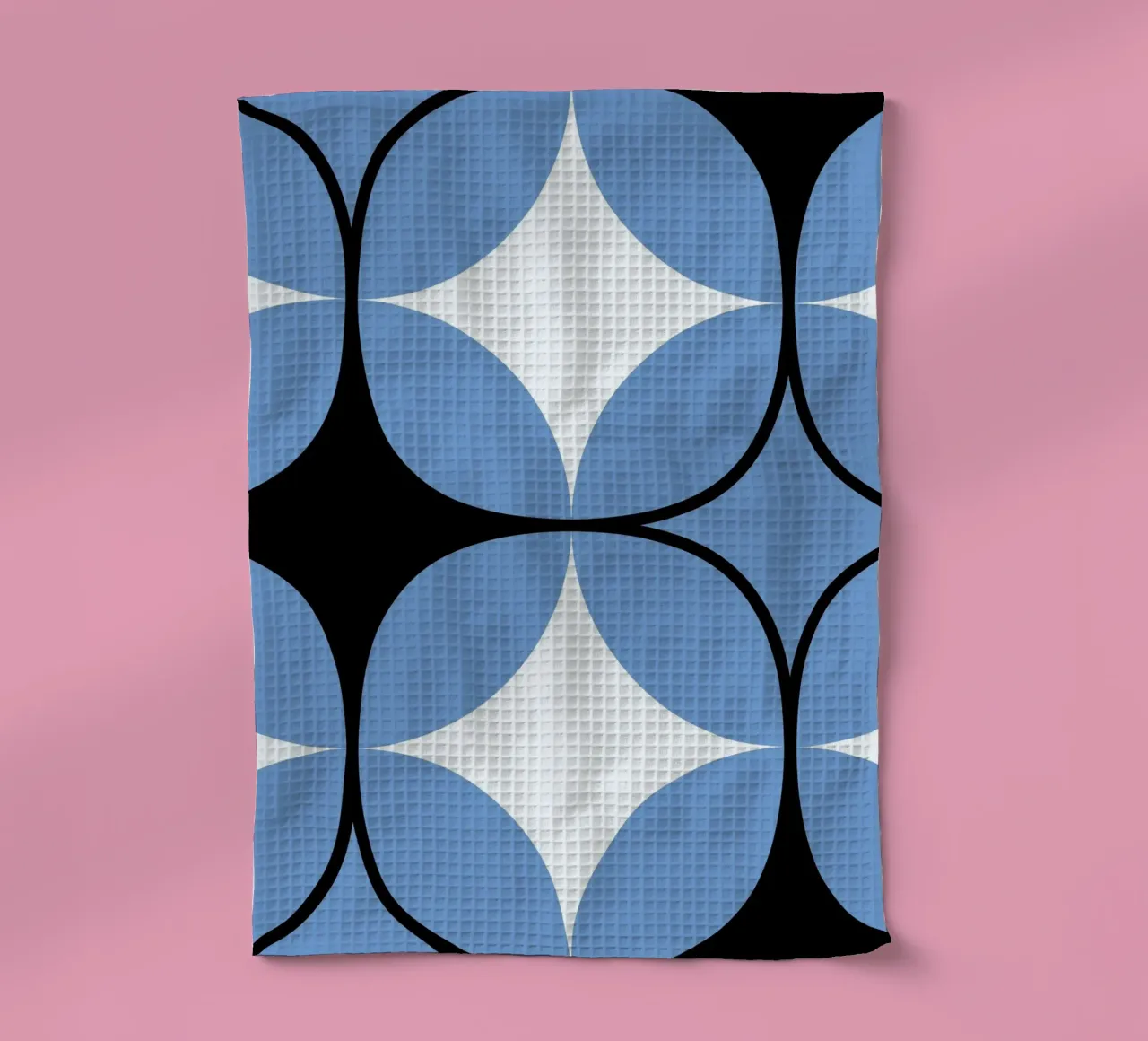 Abstrait BW Geometric Repeat Pattern Tile Poster torchon de NorwesClub