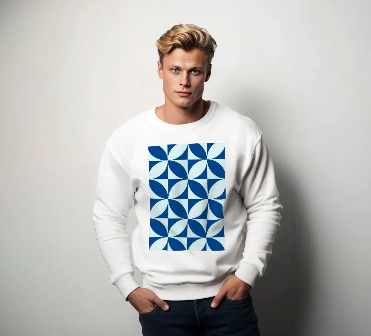 Digital Glitch BW Geometric Abstract Art Poster (Affiche d'art abstrait géométrique) sweat de NorwesClub