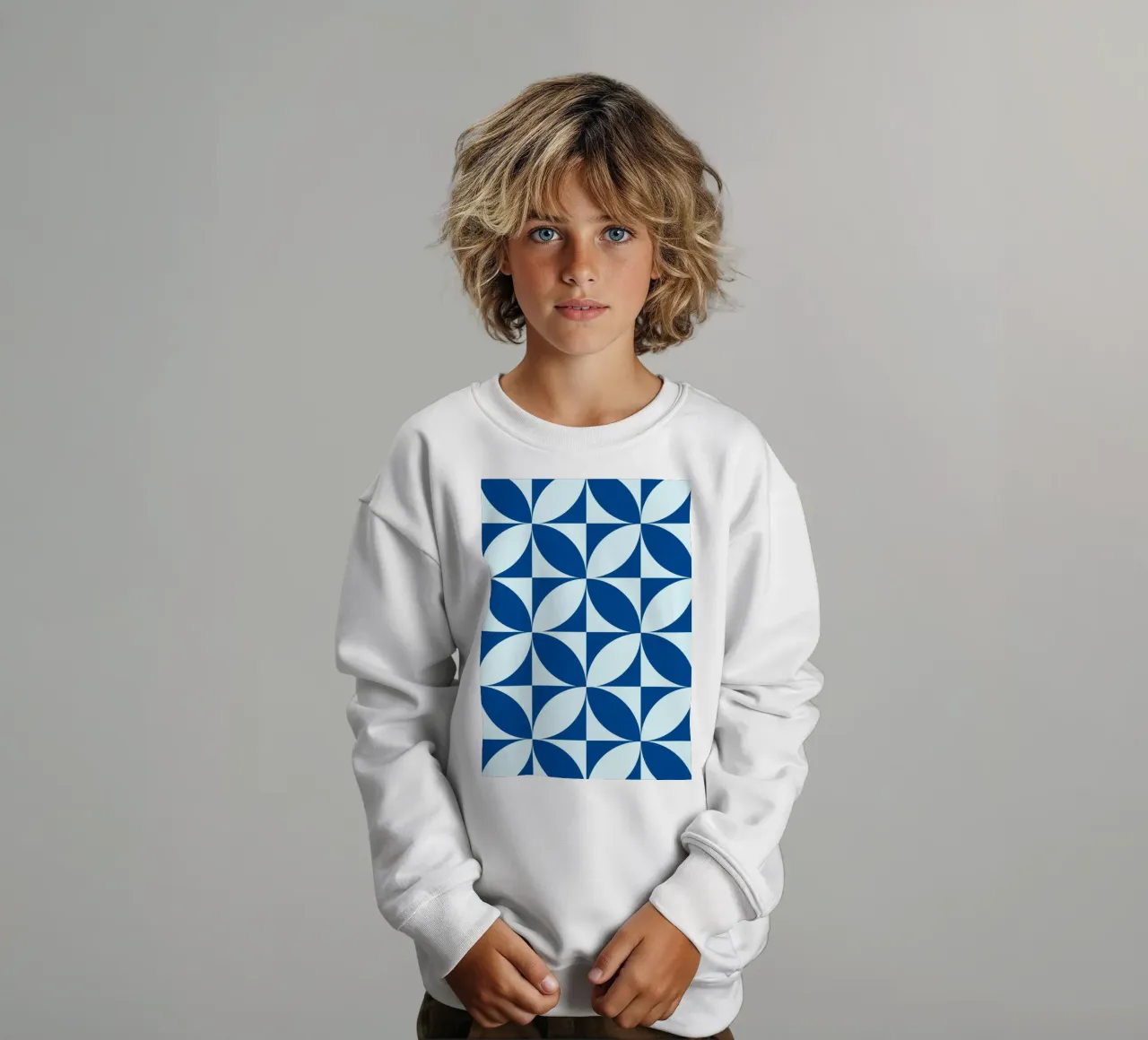 Póster de arte abstracto geométrico digital Glitch BW sudadera para niño de NorwesClub
