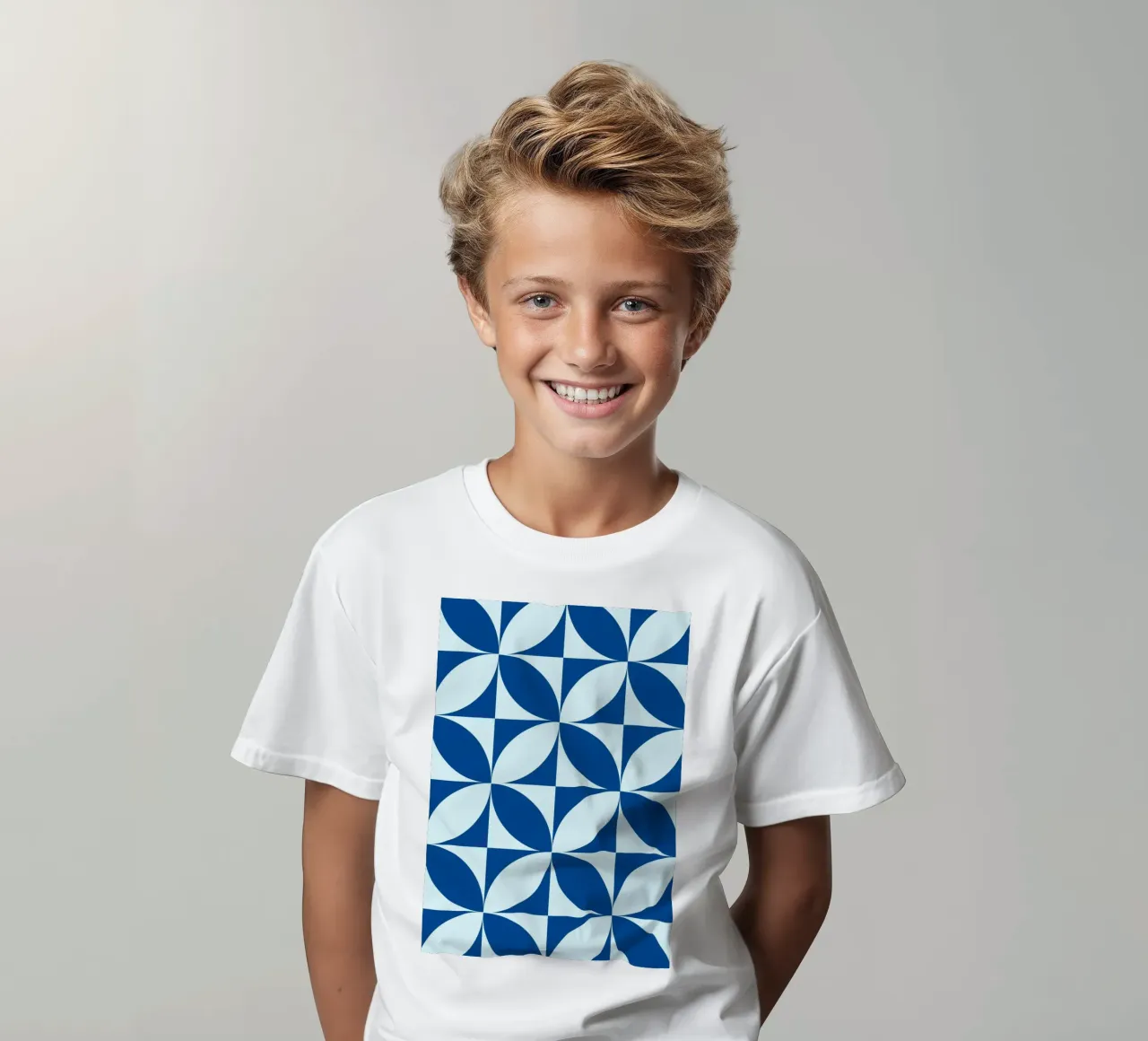 Poster d'arte astratta geometrica Digital Glitch BW t-shirt bambini da NorwesClub