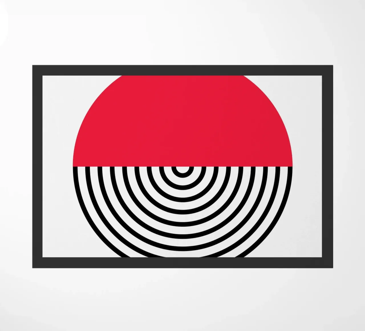 Affiche d'art intemporel BW Abstract Geometric Pattern paillasson de NorwesClub