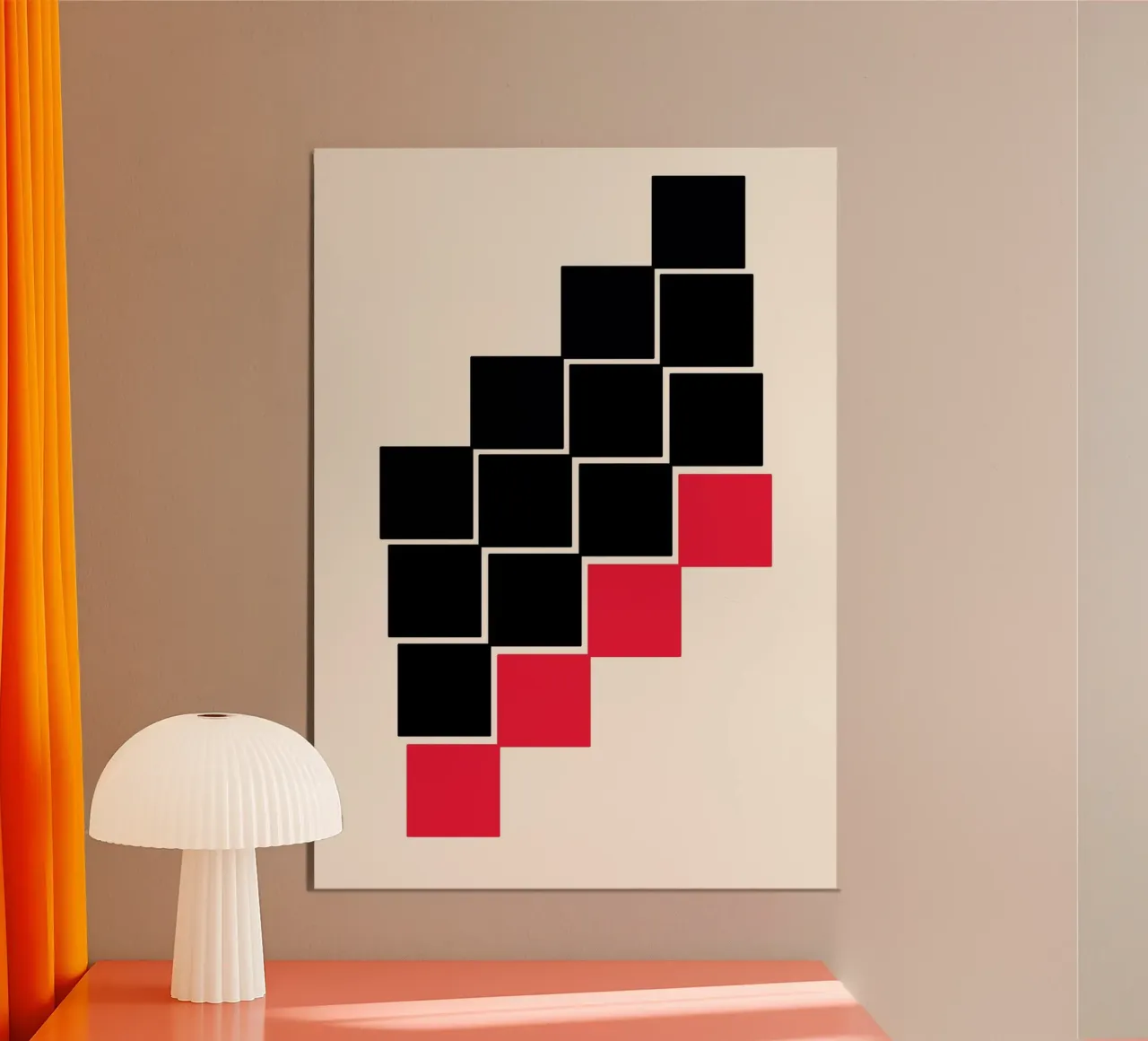Principi di design BW Contrasto Equilibrio Geo Poster poster con telaio in legno da NorwesClub