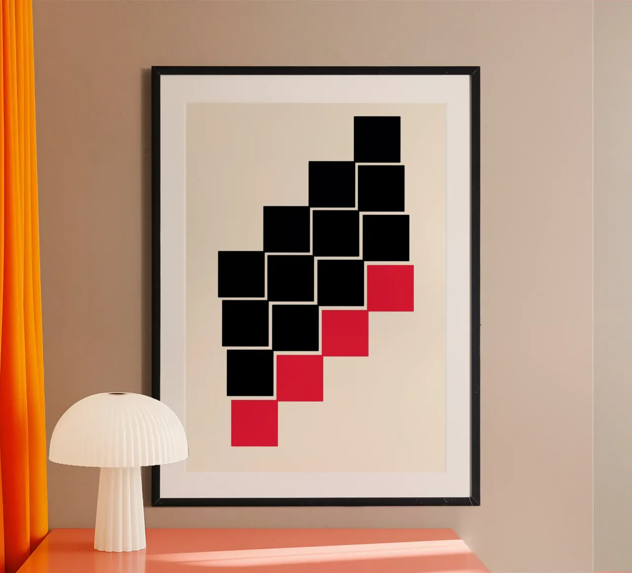 Principi di design BW Contrasto Equilibrio Geo Poster poster con telaio in legno da NorwesClub